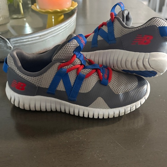 New Balance Kids Sneakers in Gray, Blue, and Red - Picture 1 of 1